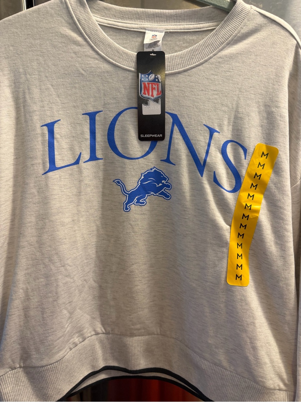 NFL Grey Crewneck Sweatshirt with Blue Lions Logo